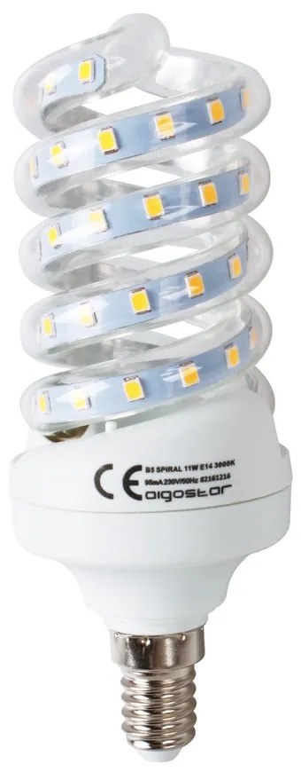 Lampadina Led E14 a tubo a spirale 11W Bianco caldo 3000K Aigostar