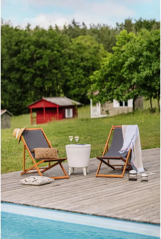 Sdraio da giardino grigia/di colore naturale in legno massiccio Dionysus – Bonami Essentials