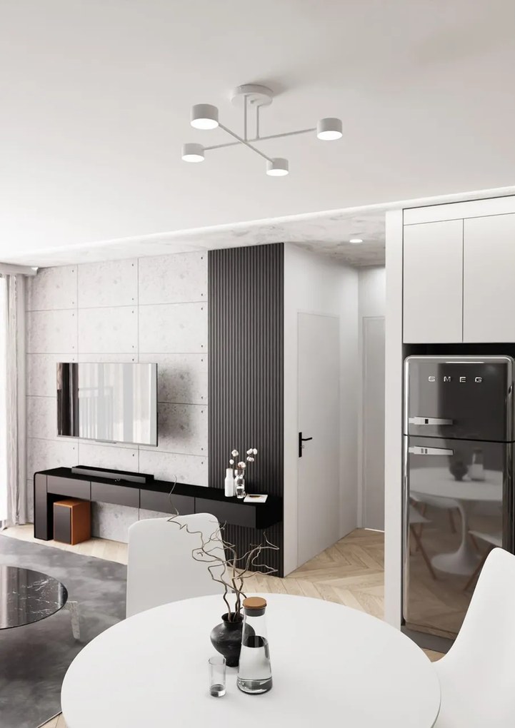 Lampada da soffitto in acciaio HALO 4 bianco/nero 4xGX53