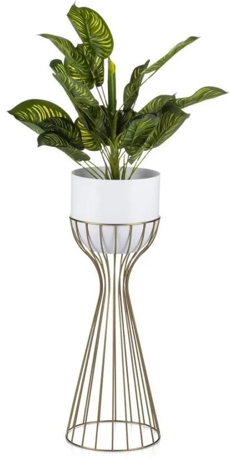 Vaso da fiori in metallo LOFT 56x20 cm oro/bianco
