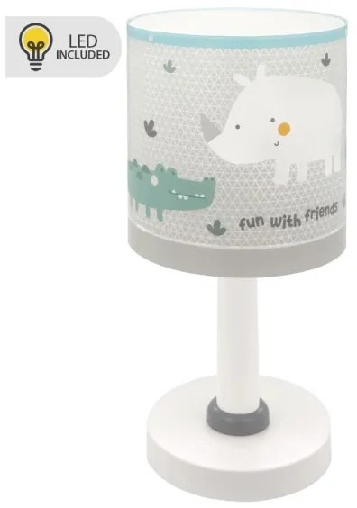 Dalber 60621N - Lampada LED per bambini RHINO&CROCO 1xG4/4W/230V grigia