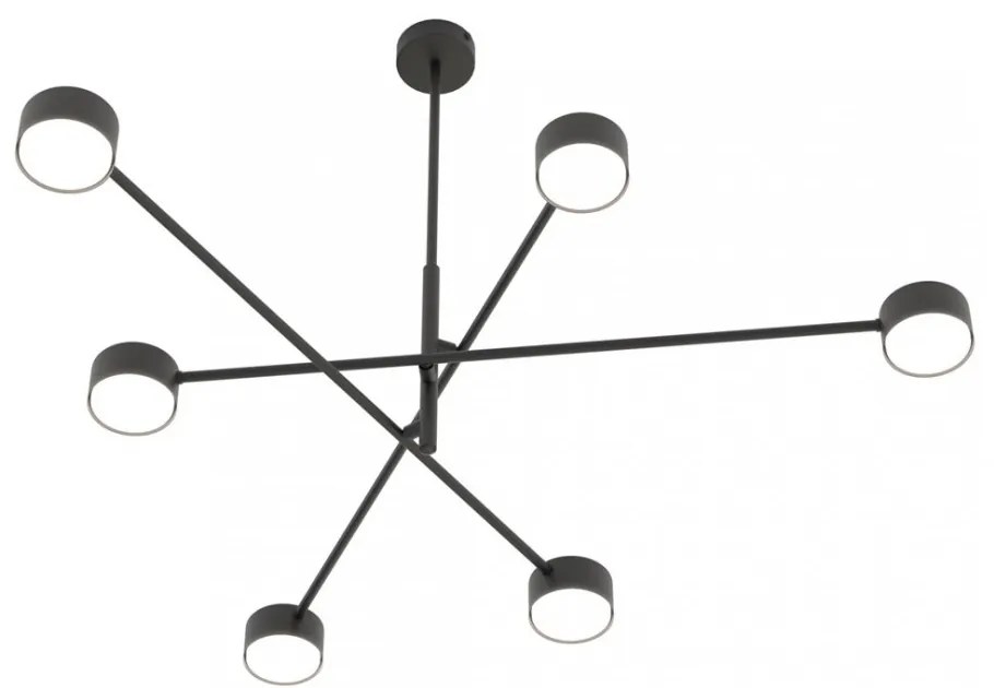 Lampadario da soffitto in acciaio NATSU 6 nero 6xGX53 Colore del corpo Nero