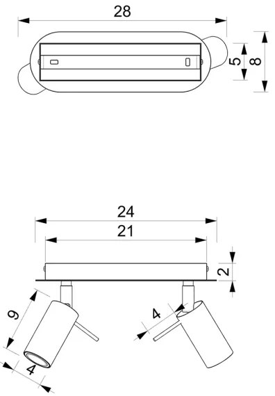 Faretto PRESTON 2xGU10/40W/230V blu