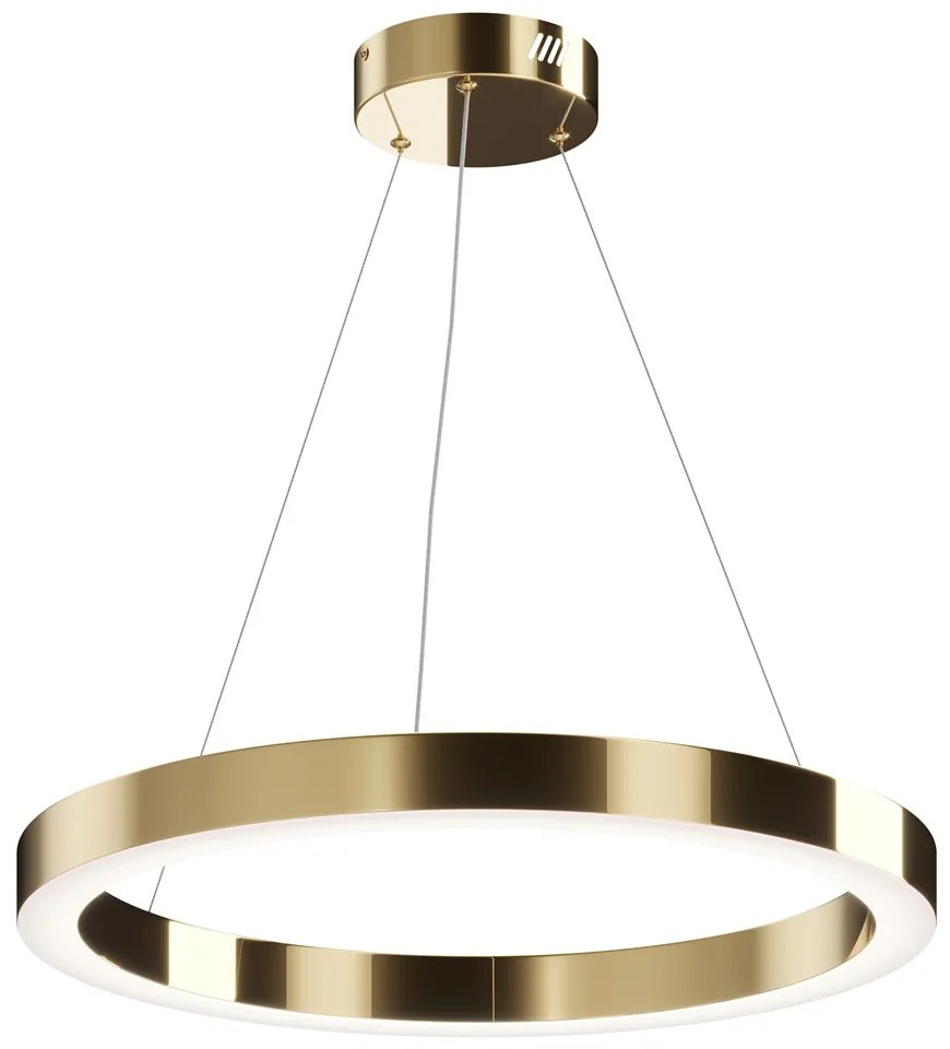 Lampadario A Sospensione Moderno Saturno Acciaio Ottone 1 Luce Led 45W