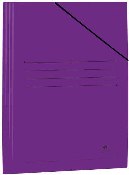 Cartella Mariola Folio in Cartoncino Laminato 500gr/m2 - Misure 34x25cm - Chiusura con Gomma Elastica - Colore Viola