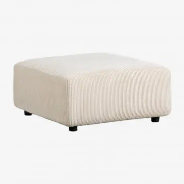 Pouf (85x85 Cm) Per Divano Componibile Bruna Velluto A Coste Beige Lin - Sklum