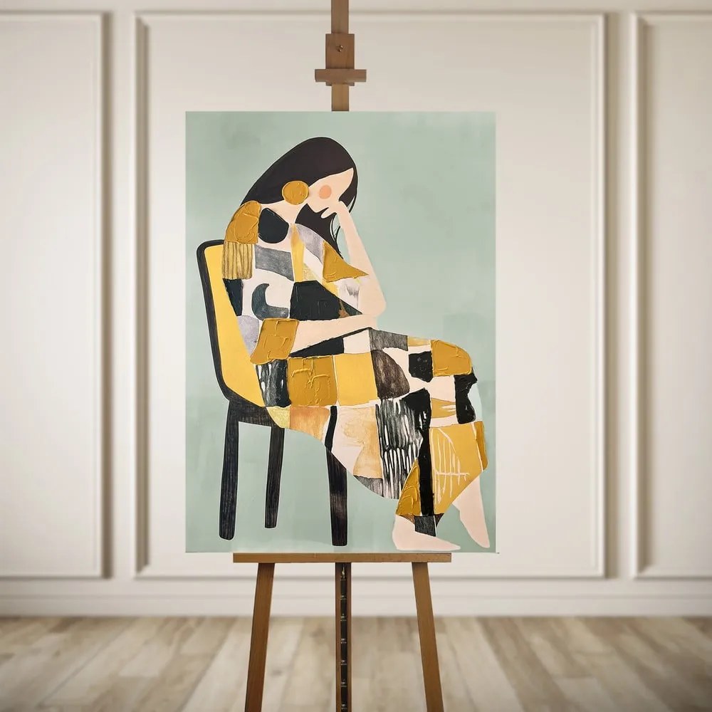 Quadro con elementi dipinti a mano 70x100 cm Penelope – Styler