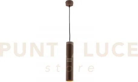 Lampadario a sospensione fluke tonda corten 1 luce attacco gu10 5,5...