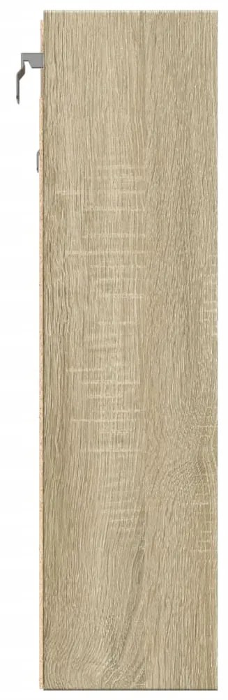 Armadietto vetrina rovere sonoma 100x15x58 cm legno multistrato