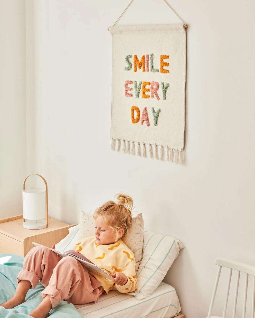 Kave Home - Decorazione da parete Adelina smile every day bianco e multicolore 52 x 60 cm