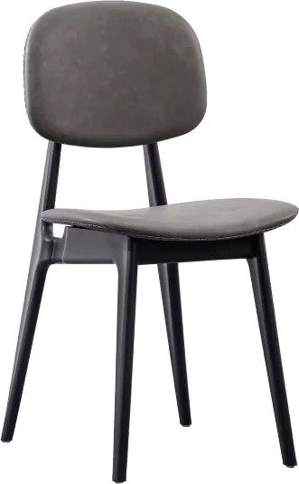 Set 2 sedie ATENA grigio in ecopelle imbottita per cucina e pranzo