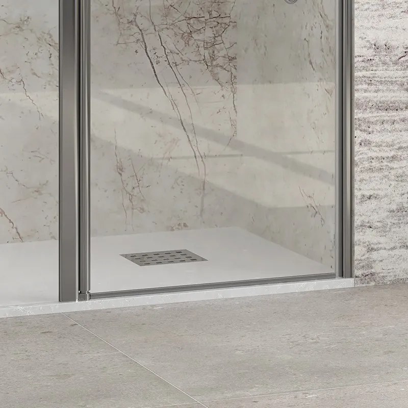 Kamalu - Porta doccia battente con laterale fisso 120.5-125.5 cm | KPX4000C
