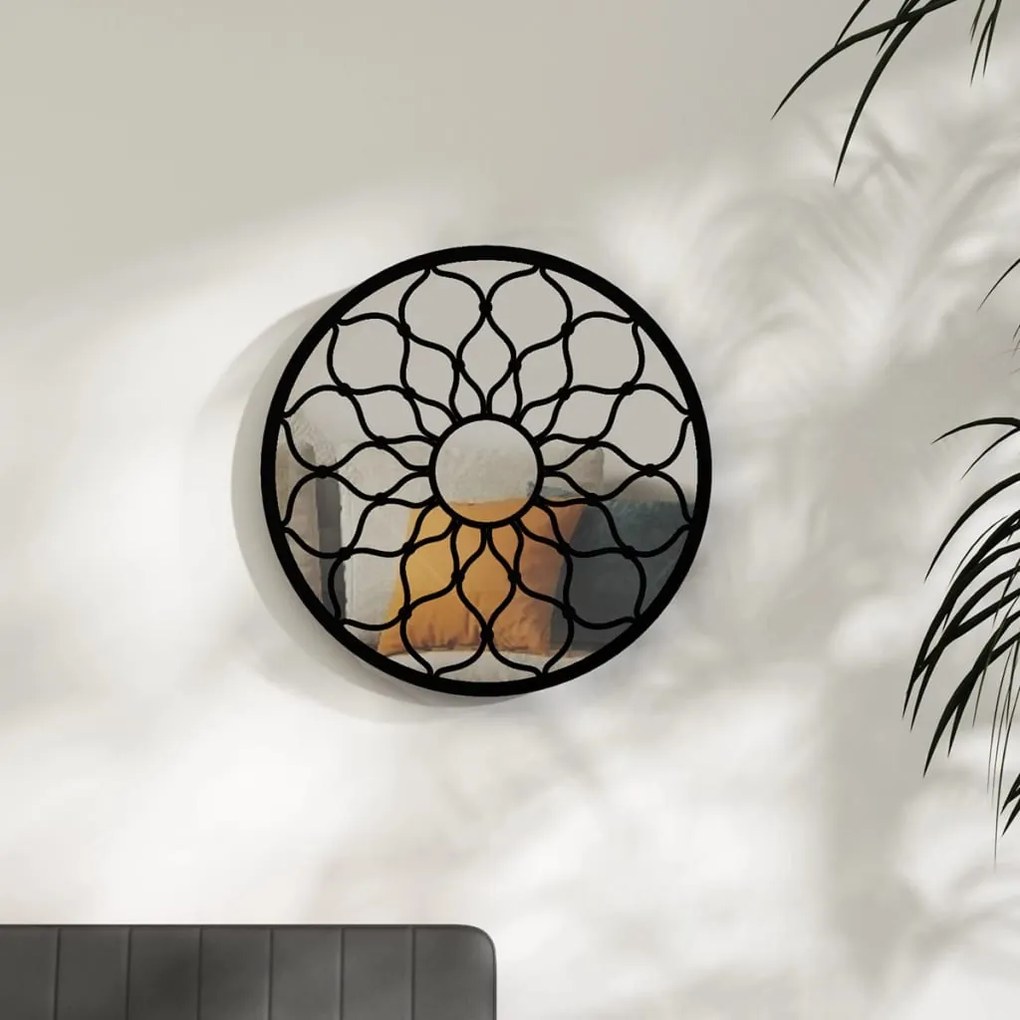 Specchio Nero 60x3 Cm Rotondo İn Ferro Per Uso Interno /