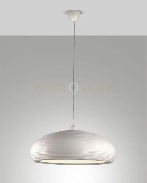 Lodge sospensione bianca d.60cm in alluminio 1 luce attacco e27