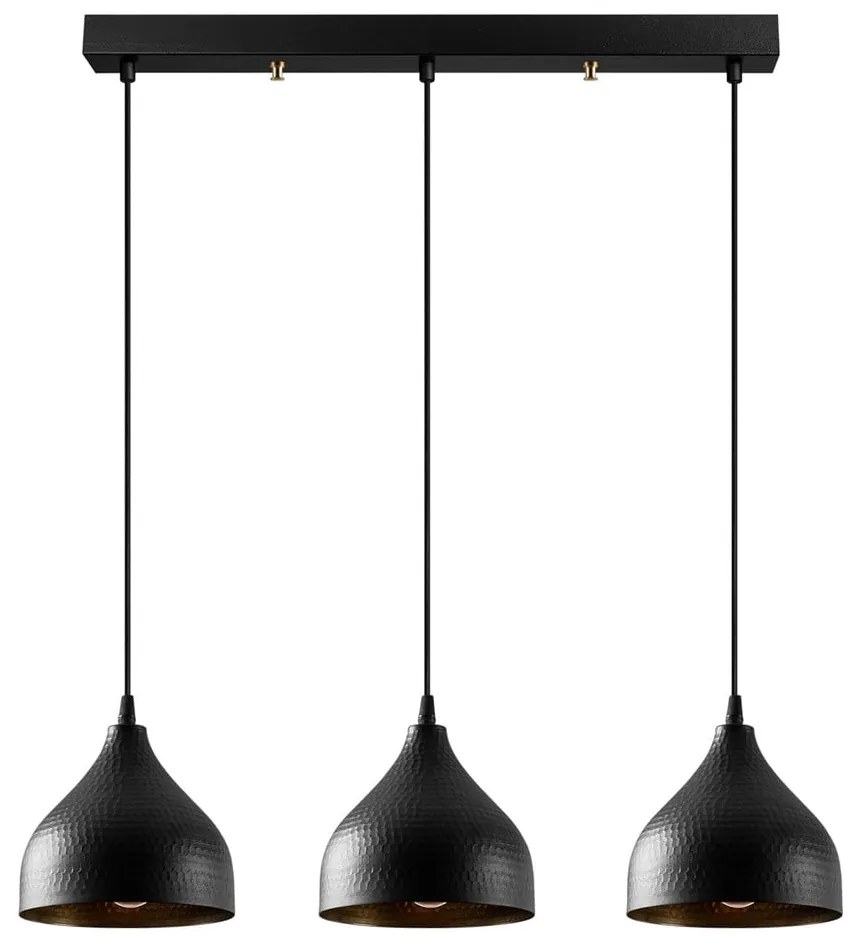 Lampadario nero con paralume in metallo Tattoo – Opviq lights