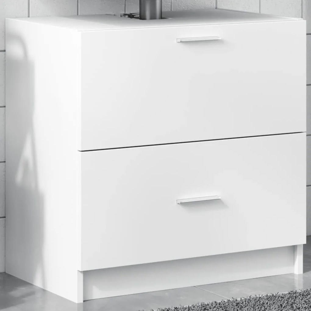 Mobile Lavabo Bianco 59x37x59 Cm İn Truciolare /