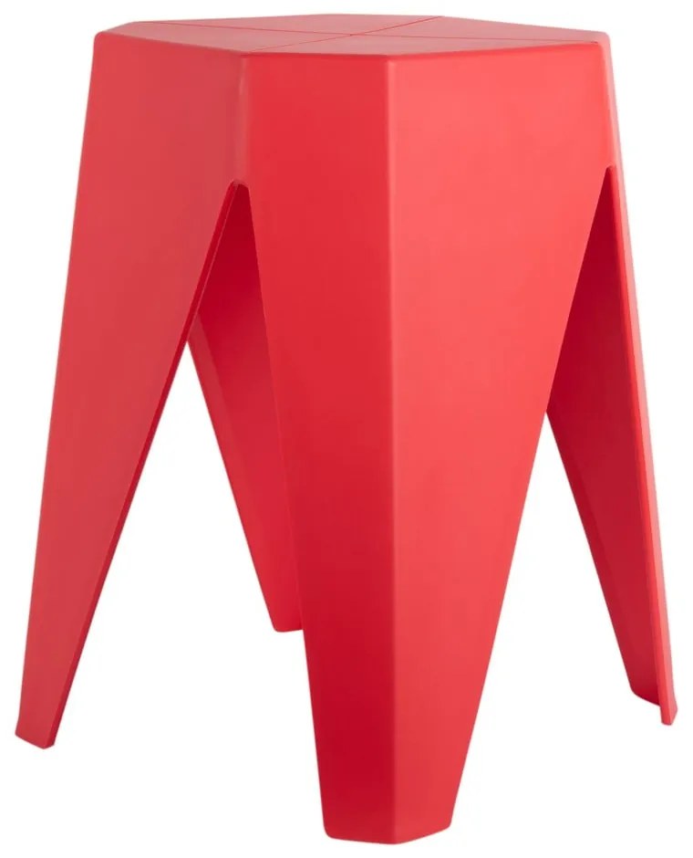 Sgabello rosso in plastica Cherish – Leitmotiv