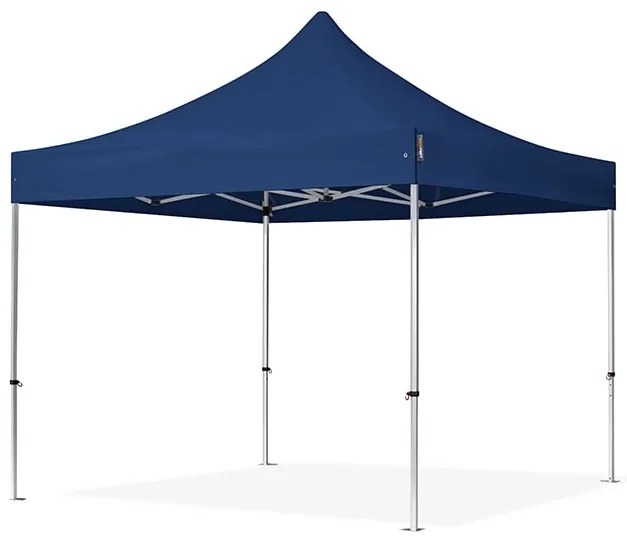 TOOLPORT 3x3m gazebo pieghevole PES con laterali (finestre panoramiche), PROFESSIONAL alluminio, blu scuro - (600156)