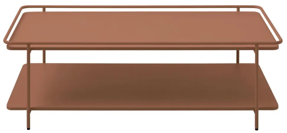 Tavolino da salotto color terracotta in metallo 55x110 cm Yuba – Unique Furniture