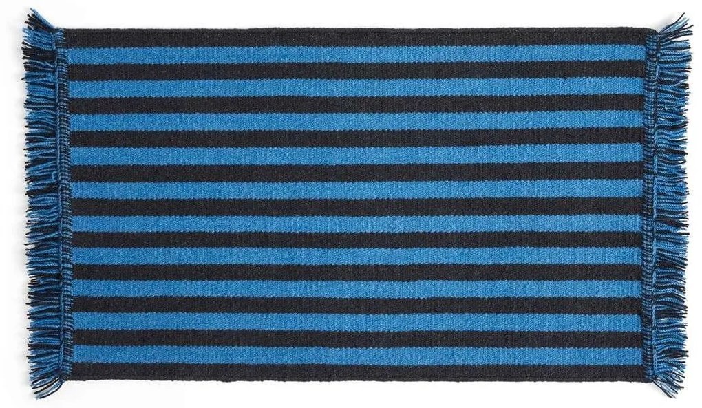 HAY - Stripes and Stripes Wool Rug 95x52 Blue HAY