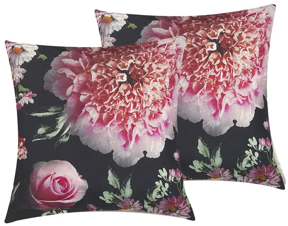 Set di 2 cuscini motivo a fiori 45 x 45 cm multicolore HEDERA Beliani