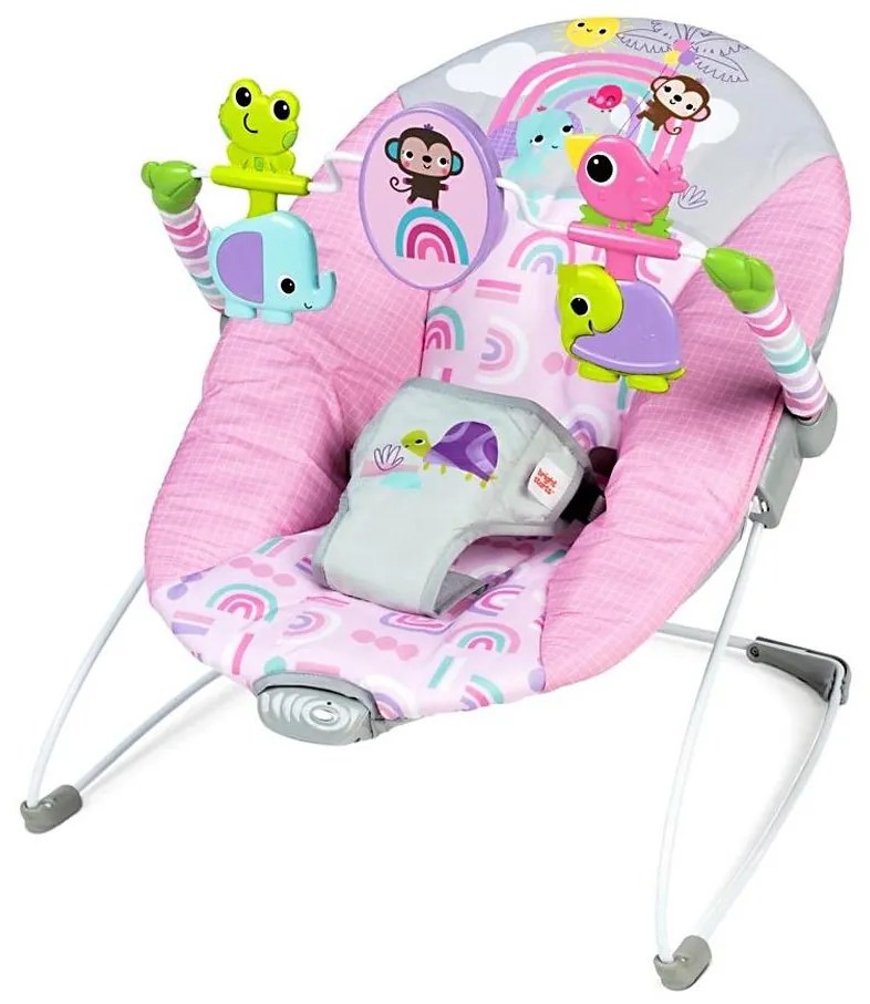 Bright Starts - Dondolo vibrante per bambini PINK PARADISE 1xLR14
