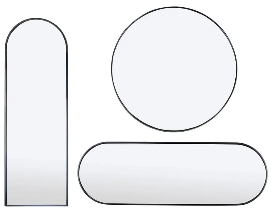 Specchio da parete nero , ø 80 cm Layla - Bonami Essentials