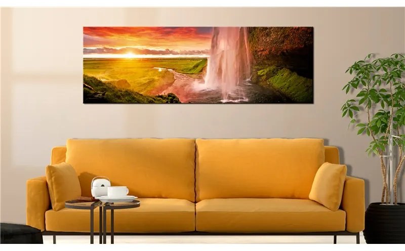 Quadro Seljalandsfoss Waterfall  Colore Marrone, Dimensioni e Misure 120x40