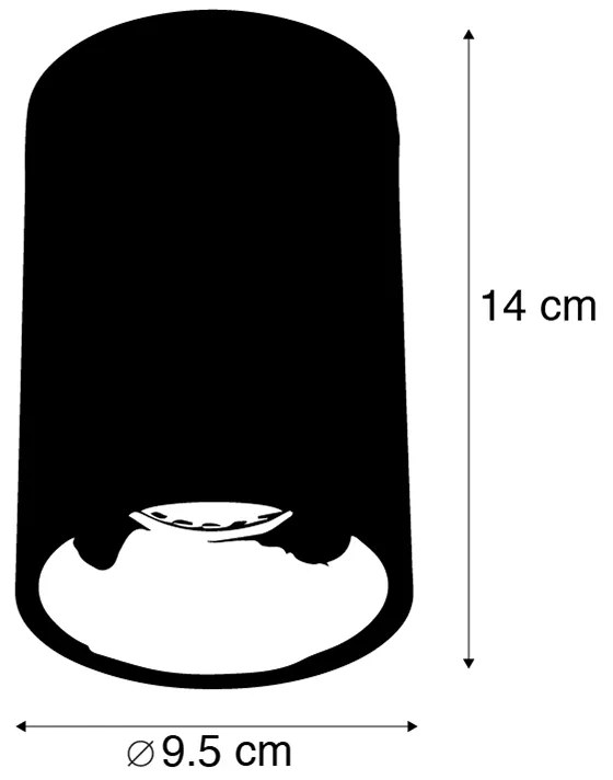 Faretto Smart nero con oro incl. Sorgente luminosa WiFi GU10 - Deep