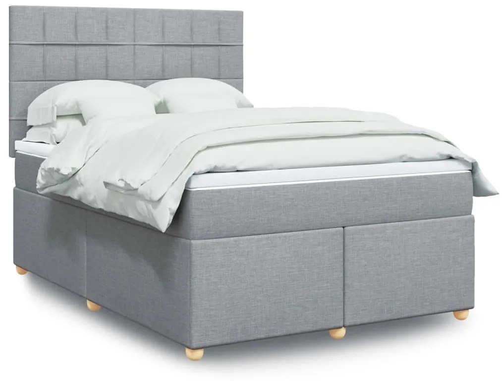 Giroletto A Molle Con Materasso Grigio Chiaro160x200 Cm Tessuto /