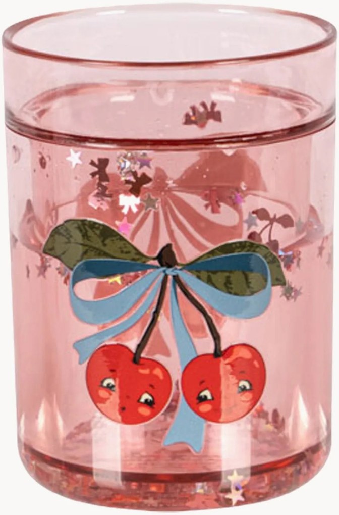 Set di 2 bicchieri glitter Cherry Bow