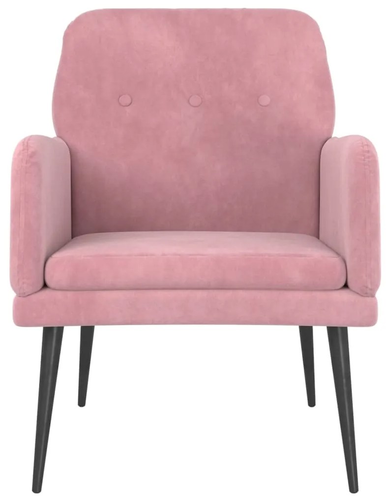 Poltrona rosa 62x79x79 cm velluto