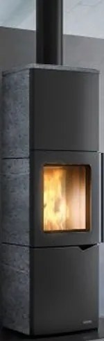 Stufa A Legna ad aria Con Accumulo 7Kw in acciaio con rivestimento in Pietra Ollare Palazzetti Eva S 805300540