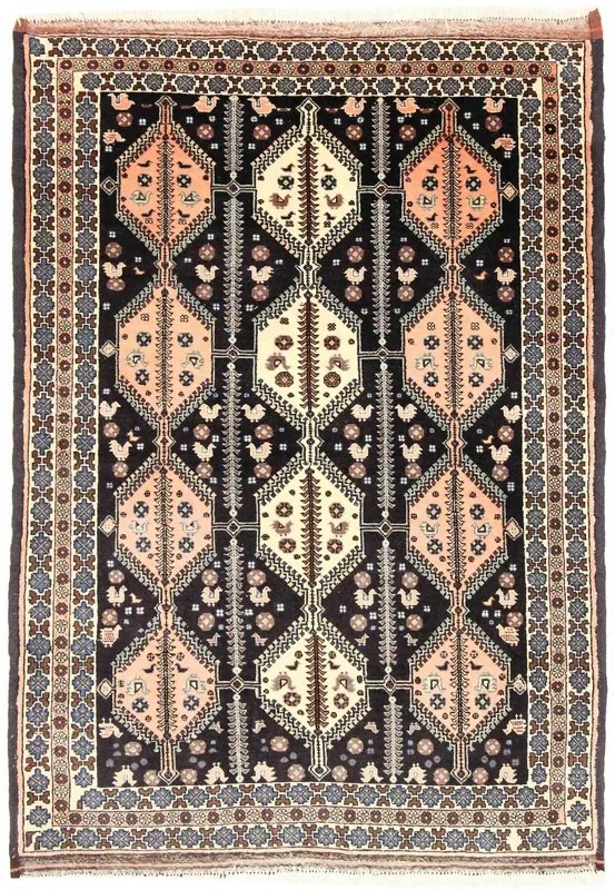 Yalameh Tappeto persiano 120 x 170 Nero (Iran) Annodato A Mano