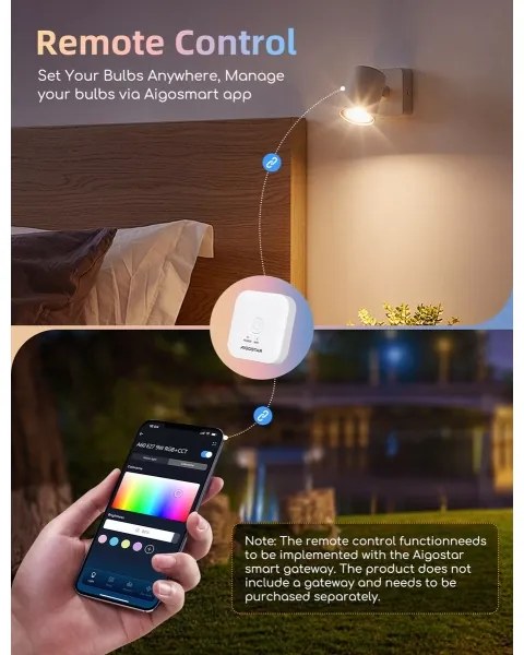 Set di 2 lampadine LED RGBW dimmerabili GU10 6,5W/230V 2700-6500K Wi-Fi - Aigostar