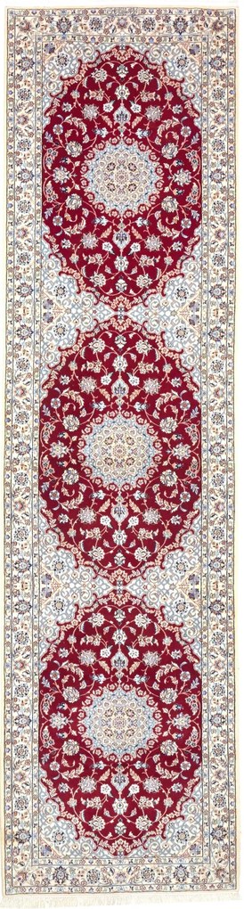 Nain Tappeto 310x90 Rosso (Iran) Annodato A Mano