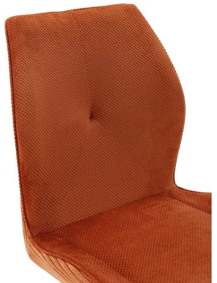 Set di 2 sedie da pranzo in velluto a coste arancione Adaya - Marckeric