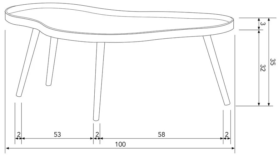 Tavolo contenitore 58x100 cm Mae - WOOOD