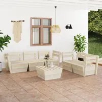 Set Divani da Giardino su Pallet 6 pz in Legno Abete Impregnato cod mxl 42186