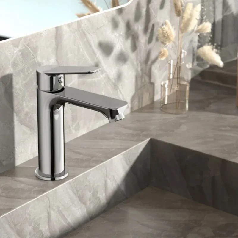 Set rubinetti lavabo e bidet in ottone cromo con piletta click clack linea Vegas
