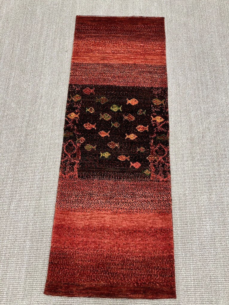 Loribaft Tappeto 150x50 Rosso (Iran) Annodato A Mano