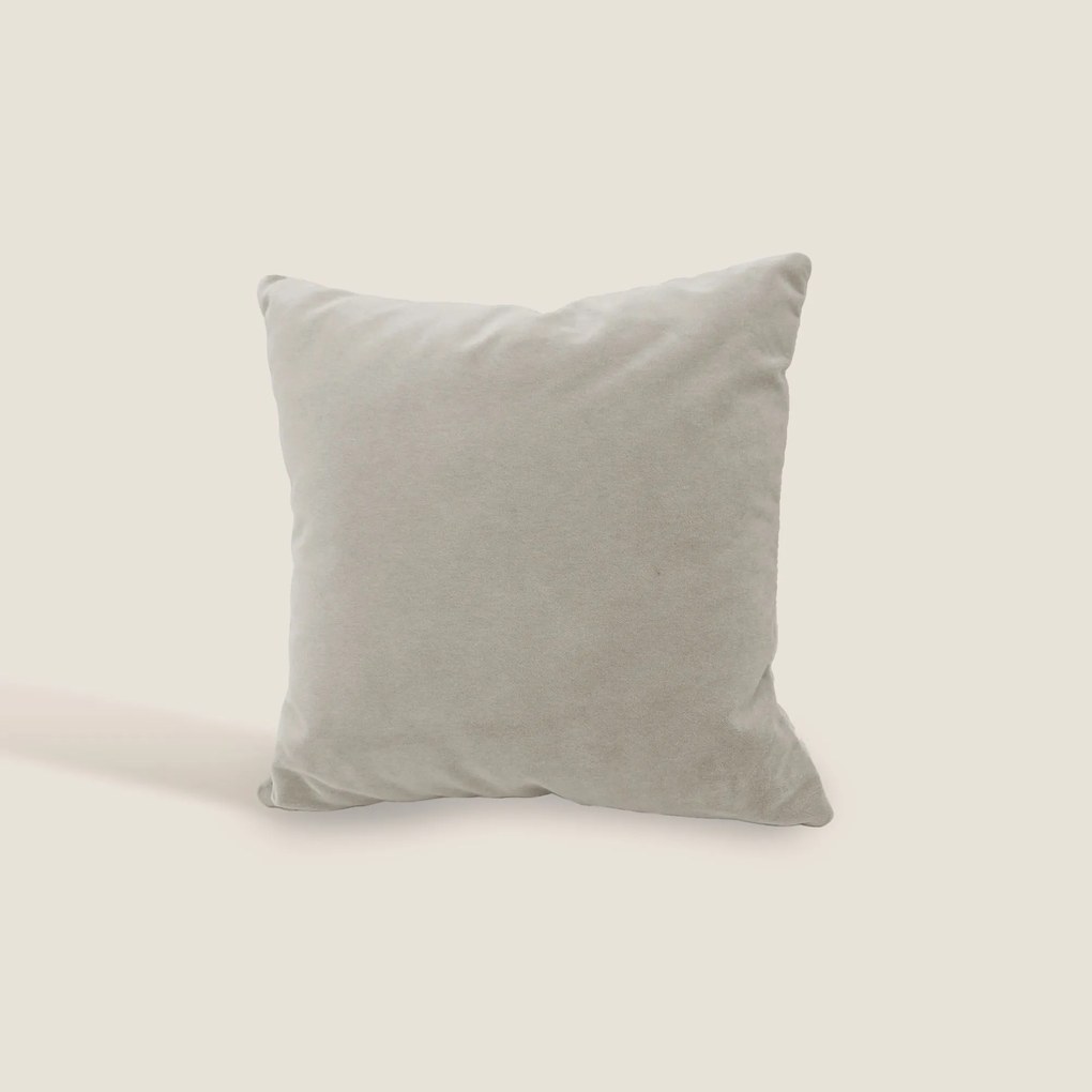 Luxury cuscino quadrato in velluto misto cotone disponibile in diversi colori beige