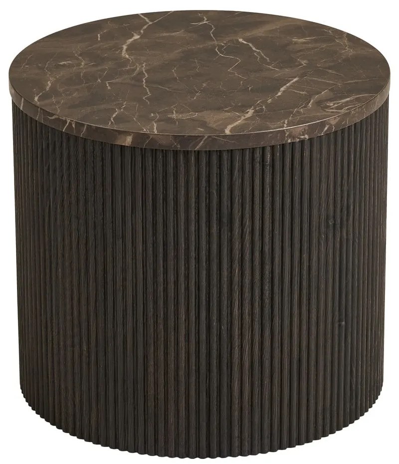 Tavolino rotondo con piano effetto marmo ø 45 cm Rota – House Nordic