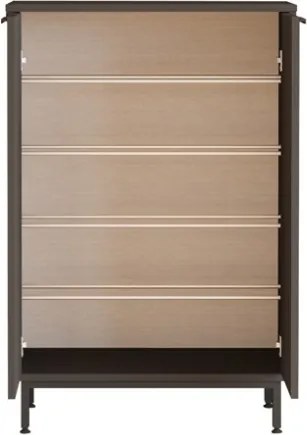 Scarpiera Da Ingresso Multiripiano 72x36x105 A 2 Ante Con Piedini Argo Antracite