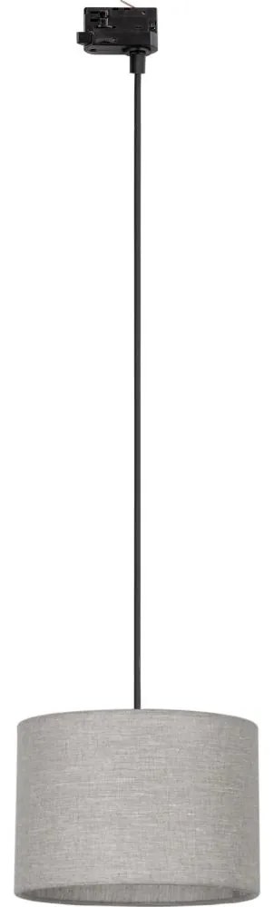 Lampadario a sospensione con filo Sistema ferroviario trifase TRACER 1xE27/15W/230V diametro 30 cm nero/grigio