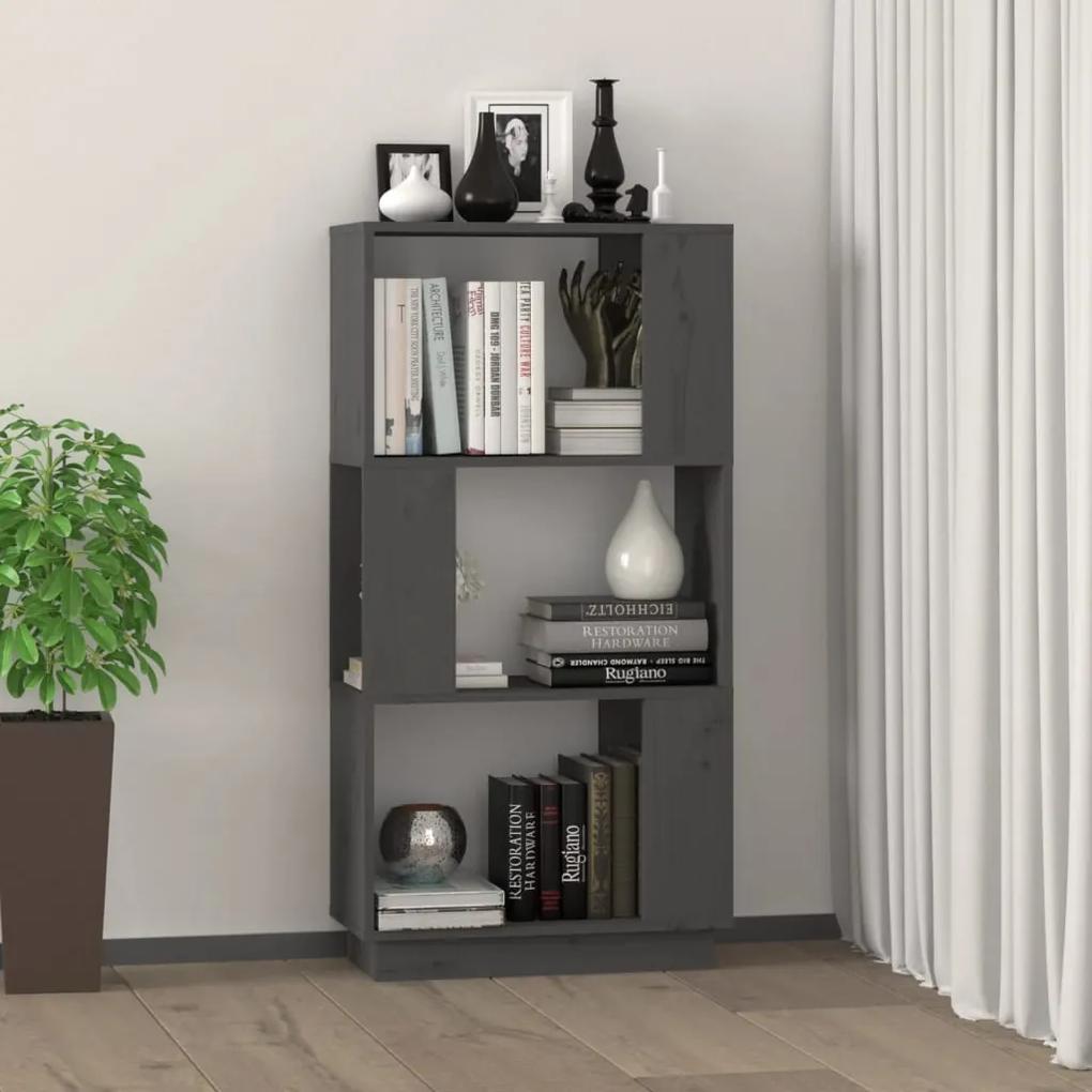 Libreria/divisorio grigio 51x25x101 cm legno massello di pino