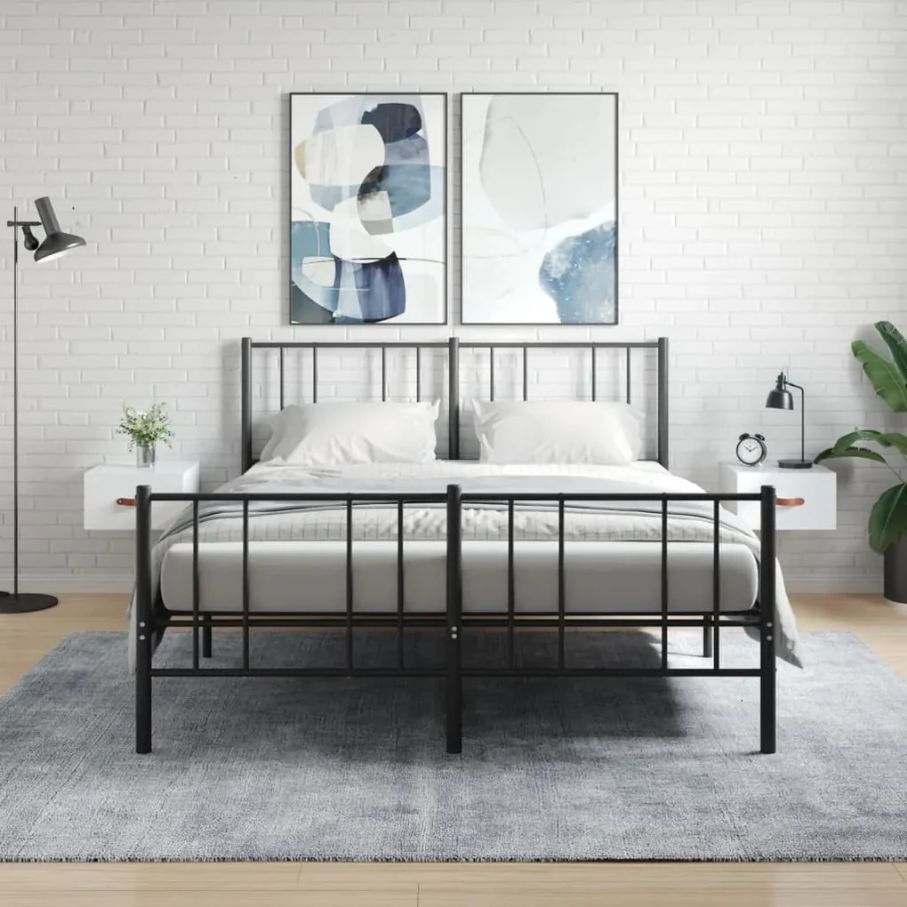 Comodini a muro 2 pz bianco lucido 35x35x20 cm