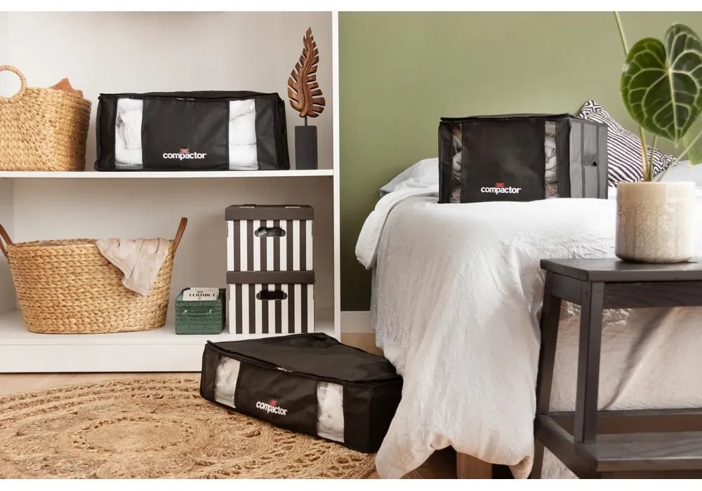 Contenitore nero sotto il letto XXL Black Edition 3D, 145 l - Compactor