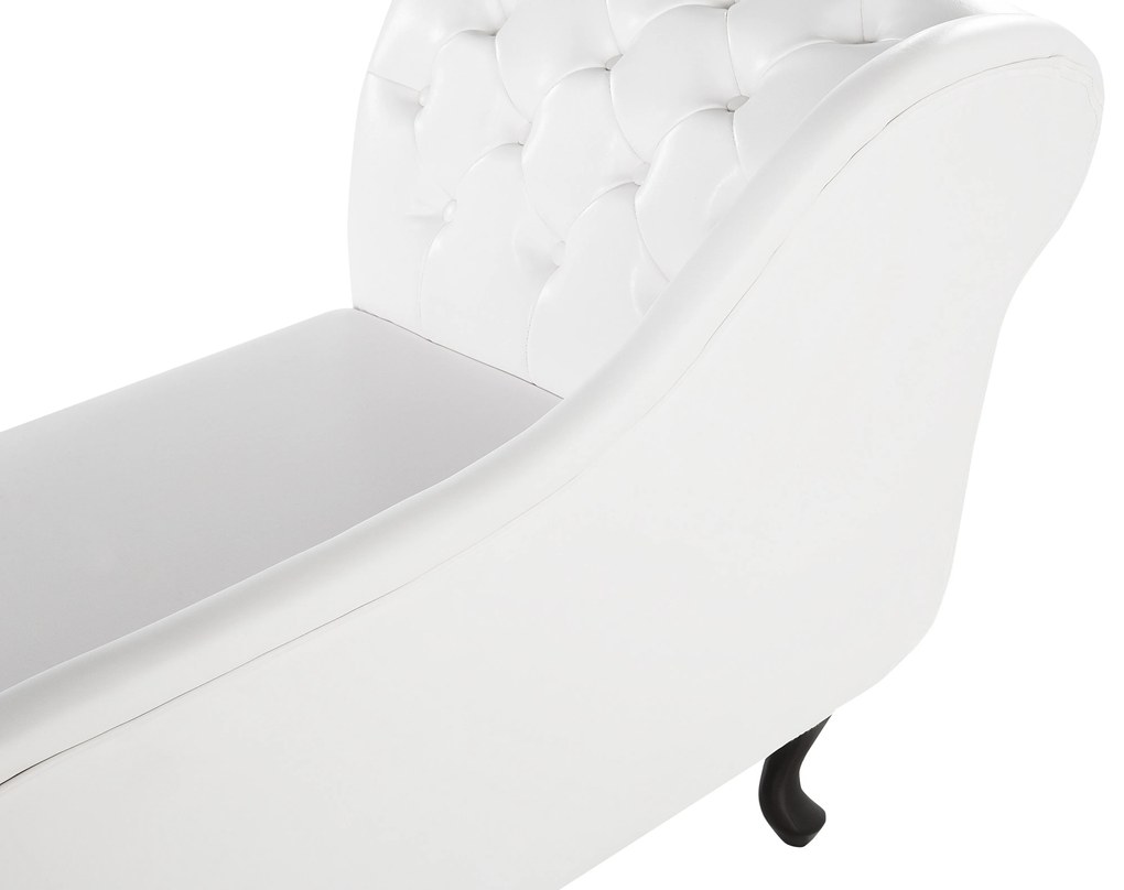 Chaise longue vintage destra in pelle sintetica bianca NIMES Beliani