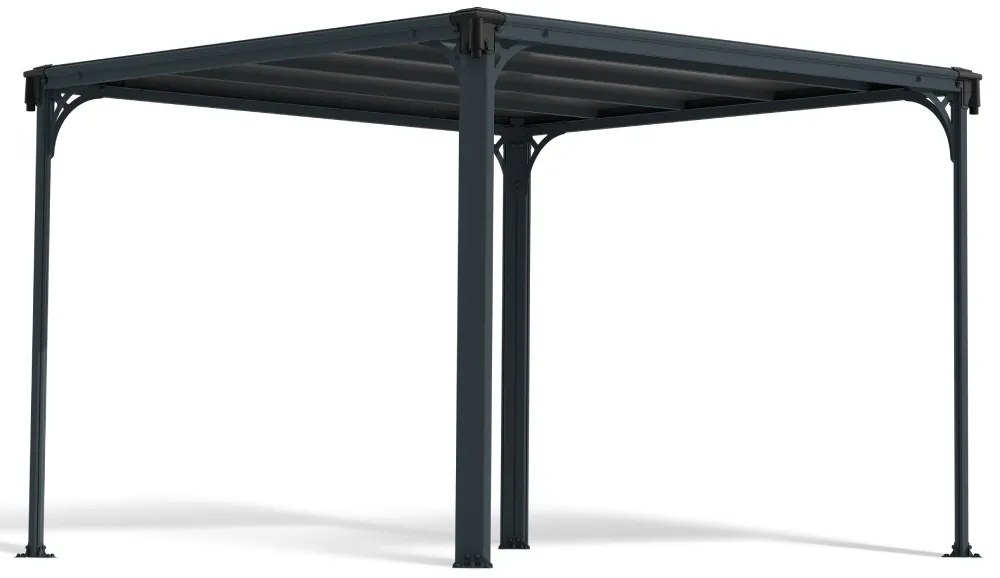 Gazebo da giardino in alluminio Milano Palram - Canopia 3 x 3 m Heat Block antracite